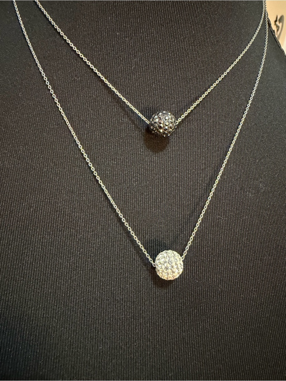 2 individual Touchstone Crystal Ball necklaces